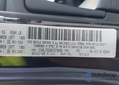 2019 Jeep Grand Cherokee Limited 4X4 z USA, uszkodzony, nr VIN 1C4RJFBG9KC579430